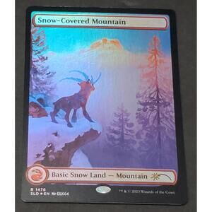 Snow-Covered Mountain 1476 Rainbow Foil Secret Lair Drop Series MTG